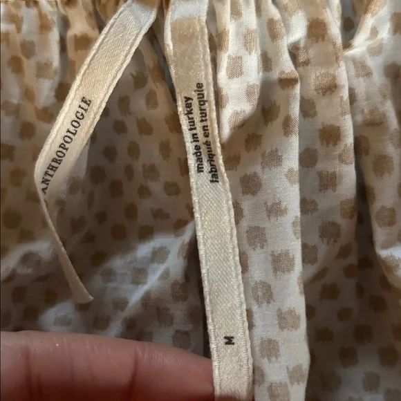 Anthropologie Cream Polka-Dot Puff-Sleeve Tiered Maxi Dress - Picture 8 of 9